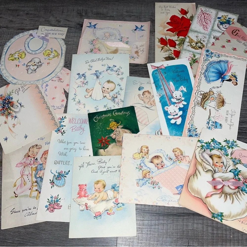 Vintage Greeting Cards Baby 40's & 50's Hallmark etc
